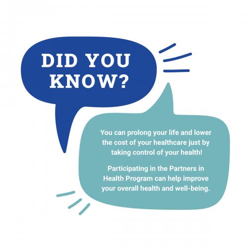 did you know? infographic explaining how participating in partners in health can improve overall health and well-being