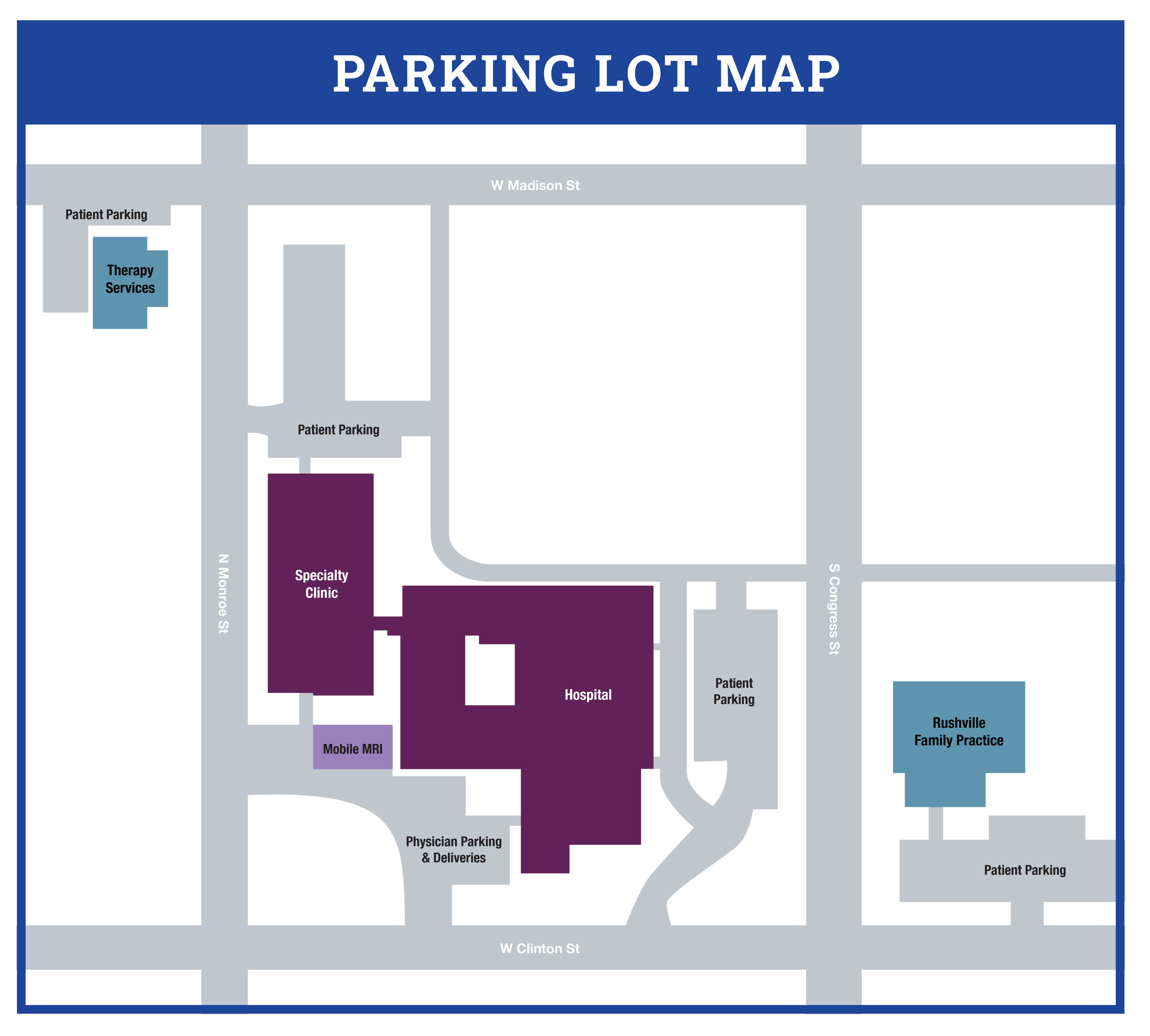 Map of Culbertson Memorial Hospital Parking Lot