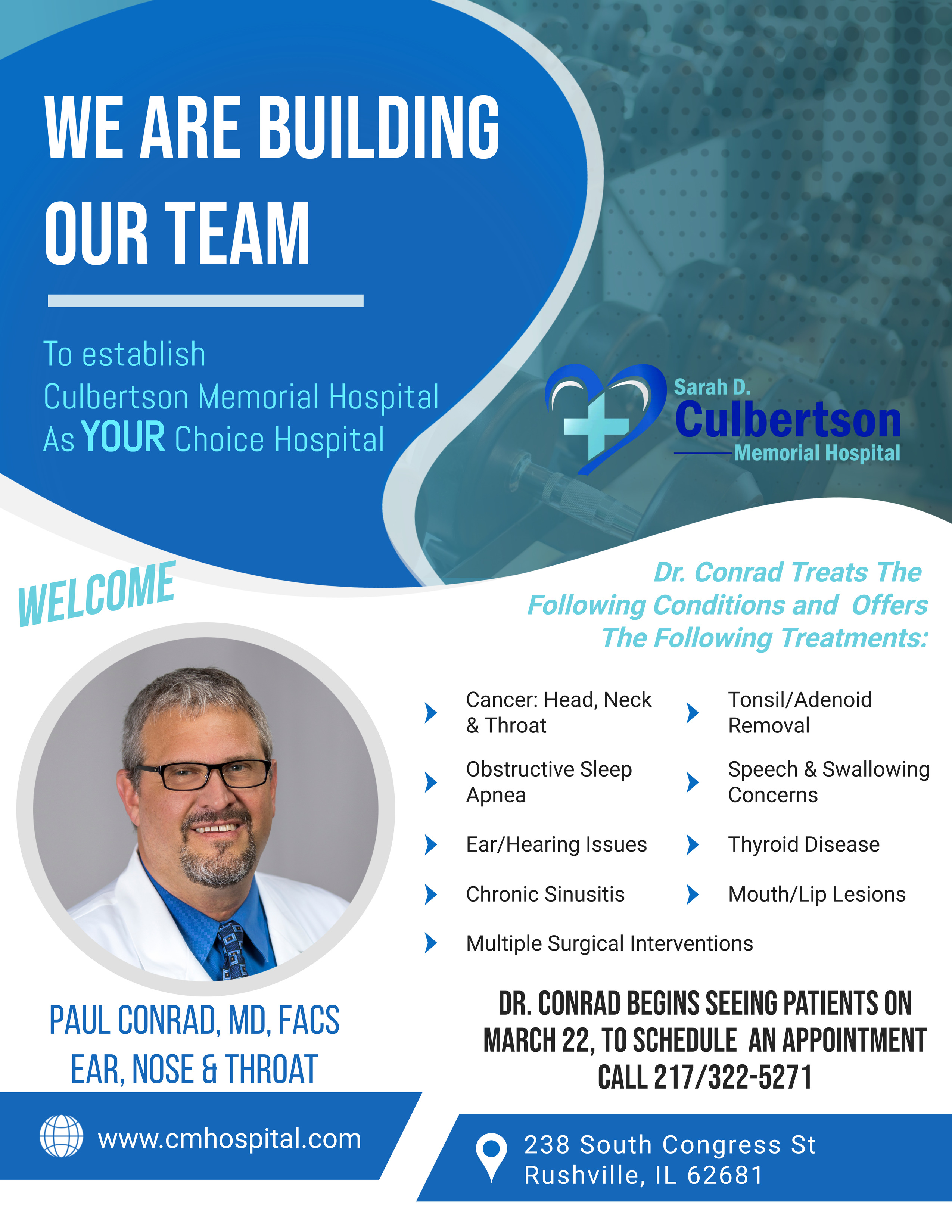 Infographic of Dr. Paul Conrad and the services he offers